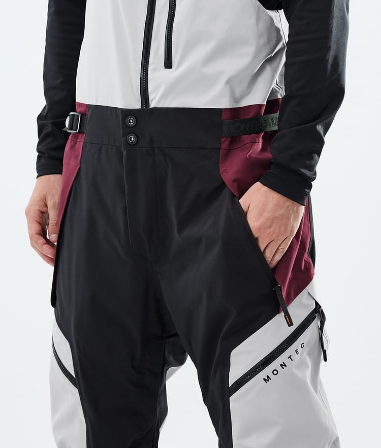 Montec Dozer Snowboard Broek Heren Light Grey/Black/Burgundy, Image 4 of 6