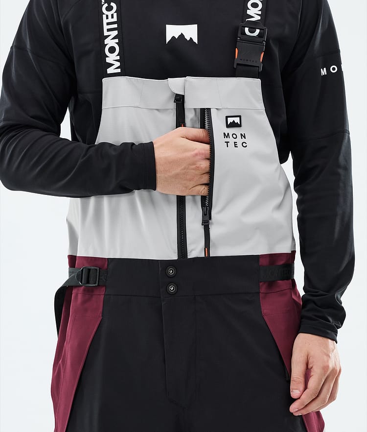 Montec Dozer Skibroek Heren Light Grey/Black/Burgundy, Image 5 of 6