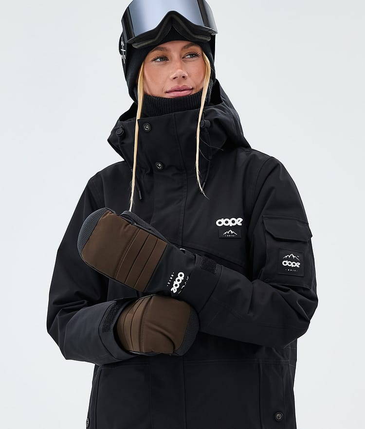 Dope Ace Snow Mittens Dark Brown, Image 3 of 4
