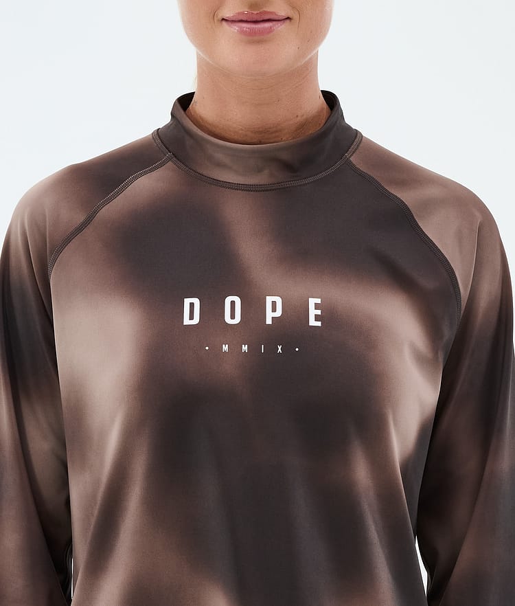 Dope Snuggle W Basislaag Top Dames MMIX Brown Tiedye, Image 6 of 7