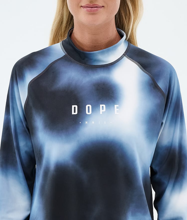 Dope Snuggle W Base Layer Top Women MMIX Dark Blue Tiedye, Image 6 of 7
