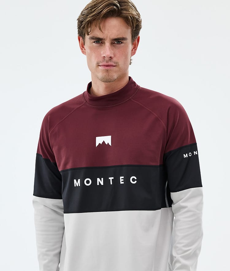 Montec Alpha Base Layer Top Men Burgundy/Black/Light Grey, Image 2 of 5