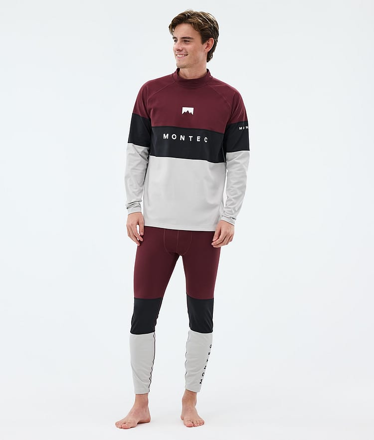 Montec Alpha Base Layer Top Men Burgundy/Black/Light Grey, Image 3 of 5
