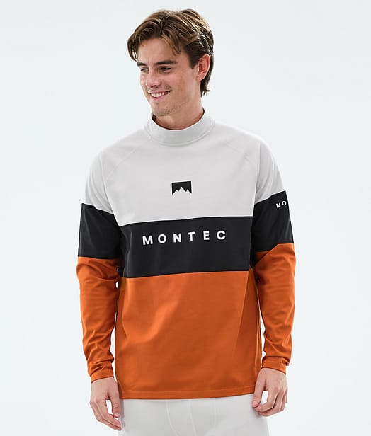 Montec Alpha Basislaag Top Heren Light Grey/Black/Burned Orange