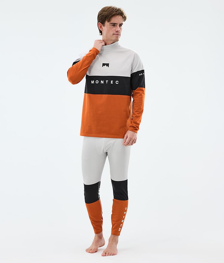 Montec Alpha Baselayer tights Herre Light Grey/Black/Burned Orange, Image 3 of 7