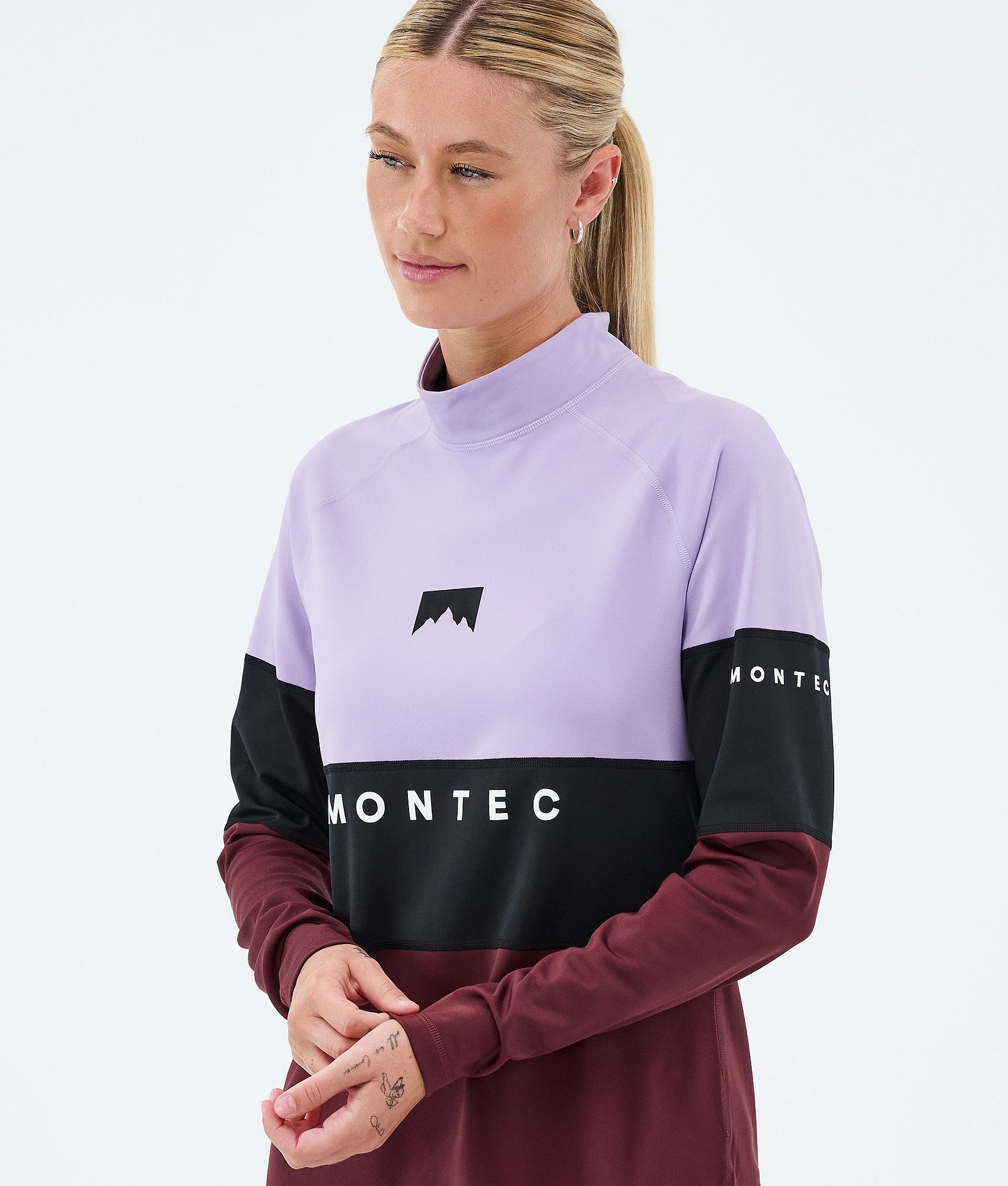 Montec Alpha W Maglia Termica Donna - Faded Violet/Black/Burgundy