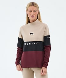 Montec Alpha W Basislaag Top Dames Sand/Black/Burgundy