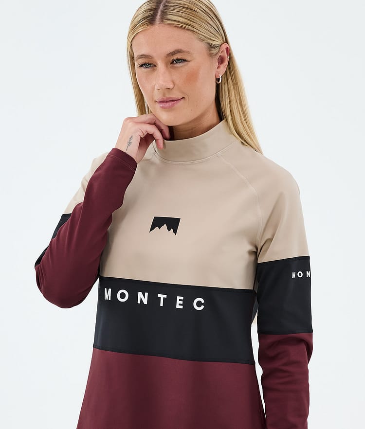 Montec Alpha W Maglia Termica Donna Sand/Black/Burgundy, Image 2 of 5