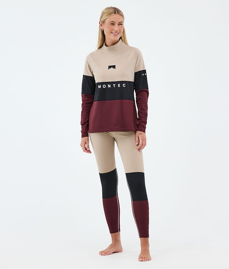 Montec Alpha W Maglia Termica Donna Sand/Black/Burgundy, Image 3 of 5