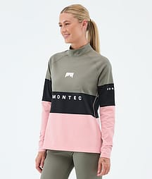 Montec Alpha W Basislaag Top Dames Greenish/Black/Soft Pink
