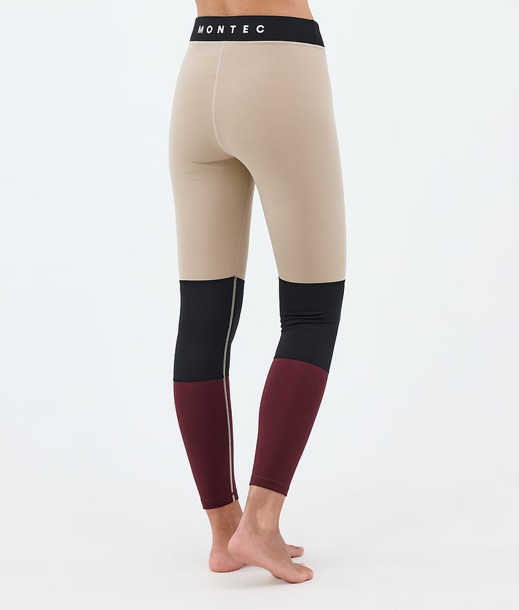 Montec Alpha W Base Layer Pant Women Sand/Black/Burgundy, Image 2 of 7