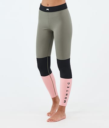 Montec Alpha W Base Layer Pant Greenish/Black/Soft Pink
