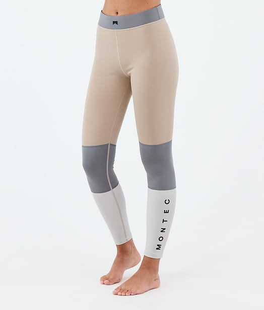 Montec Alpha W Pantalon thermique Femme Sand/Light Pearl/Light Grey