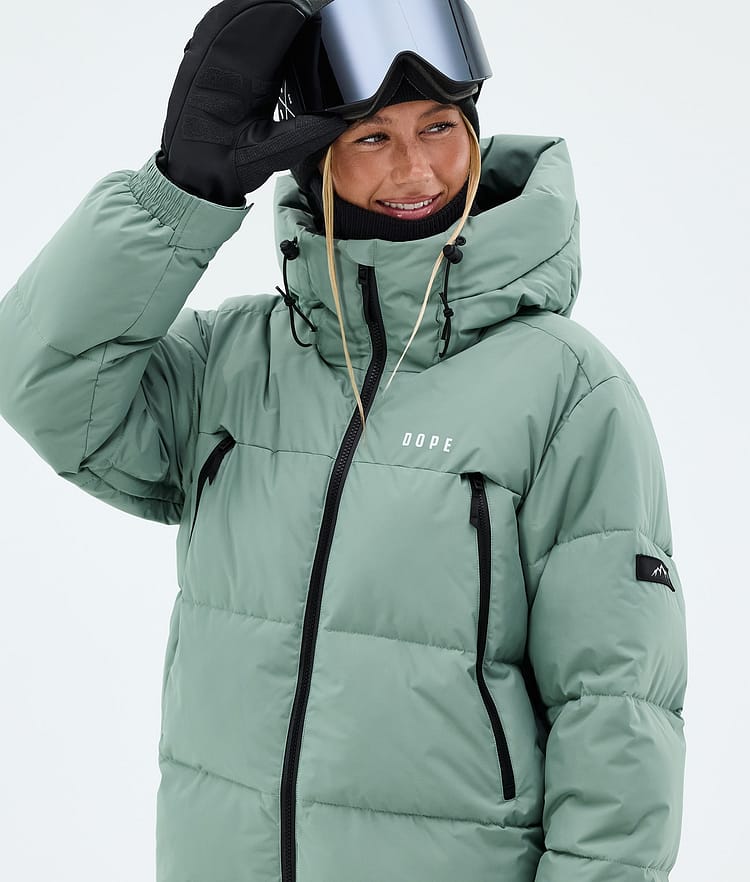 Dope Puffer W Full Zip Veste Snowboard Femme Faded Green, Image 4 sur 8