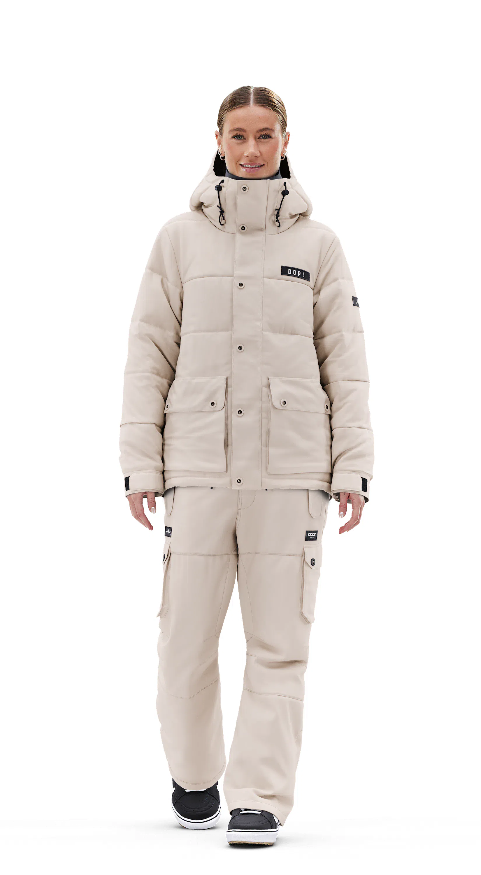 Dope Puffer W Full Zip Snowboard Jacket Women Sand