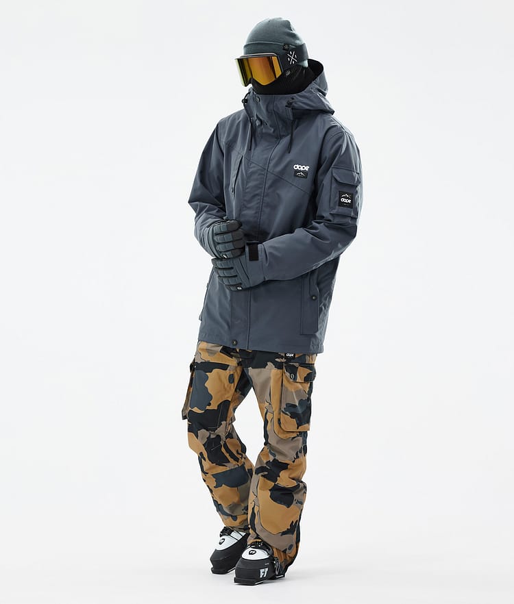 Dope Adept Ski Outfit Herre Metal Blue/Walnut Camo