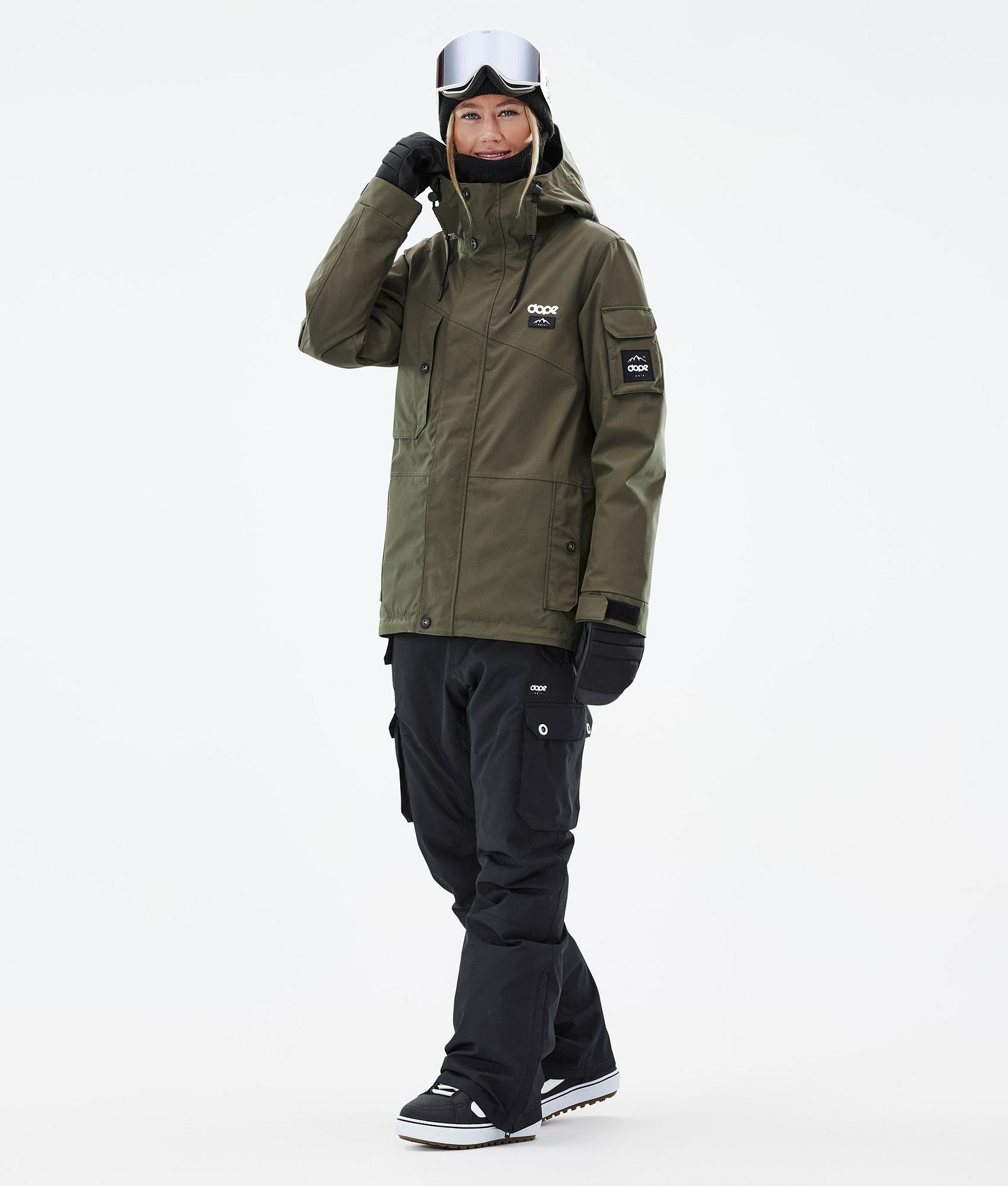 Dope Adept W Snowboard Outfit Damen Olive Green/Black