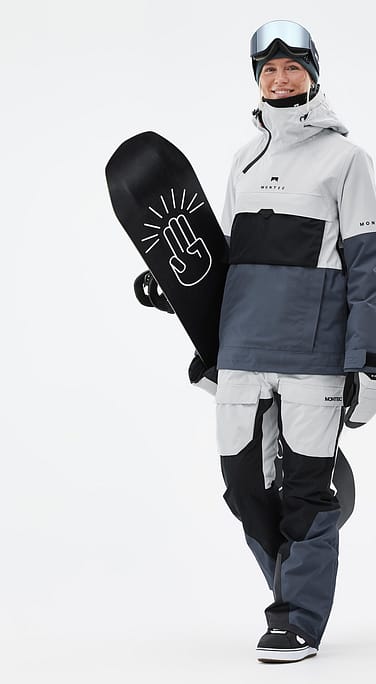 Montec Dune W Snowboard Outfit Dame Light Grey/Black/Metal Blue
