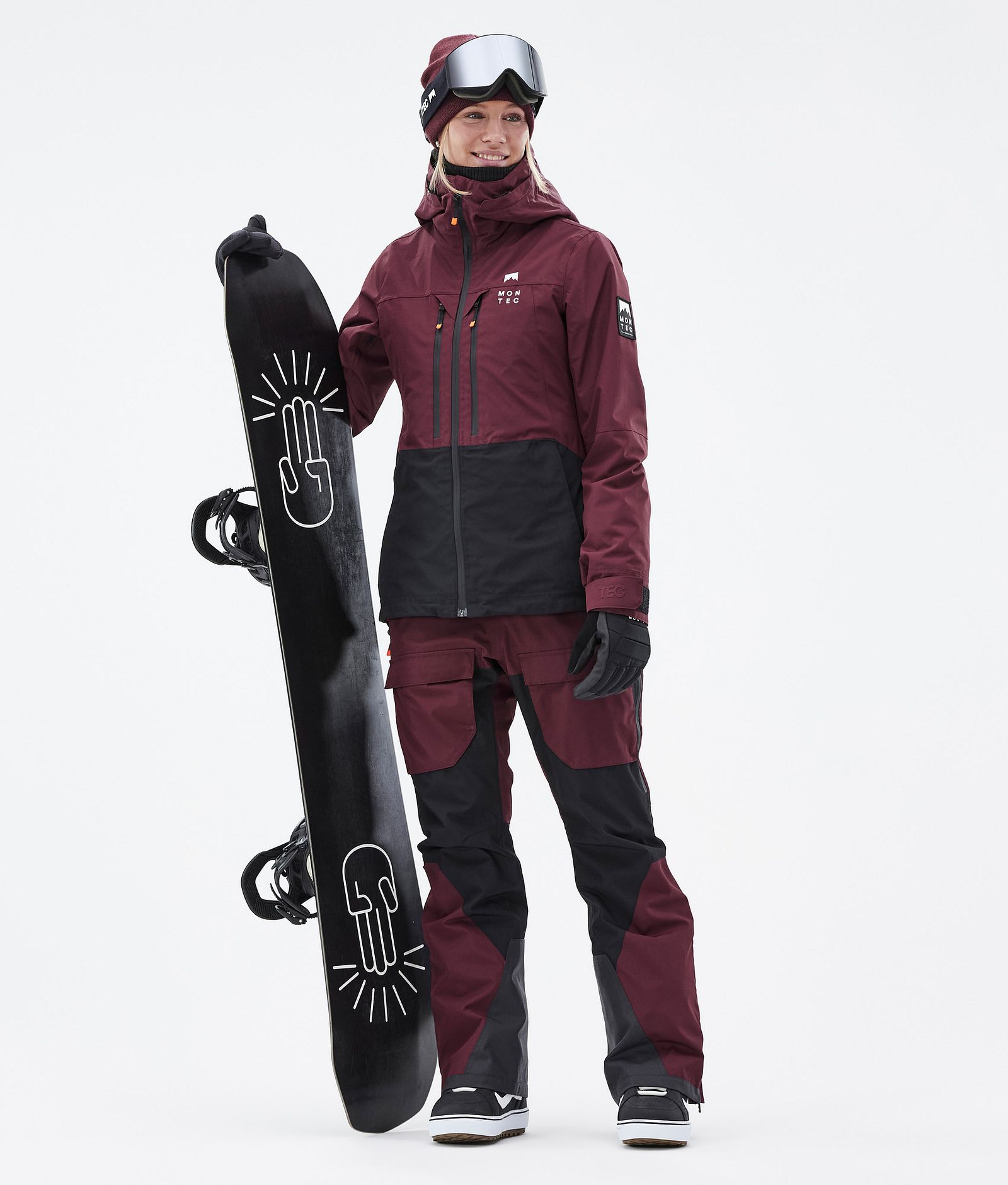 Montec Moss W Outfit de Snowboard Mujer Burgundy/Black
