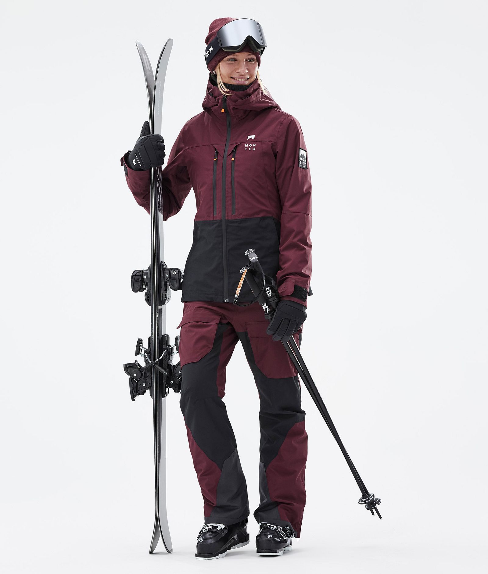 Montec Moss W Ski Outfit Women Burgundy/Black