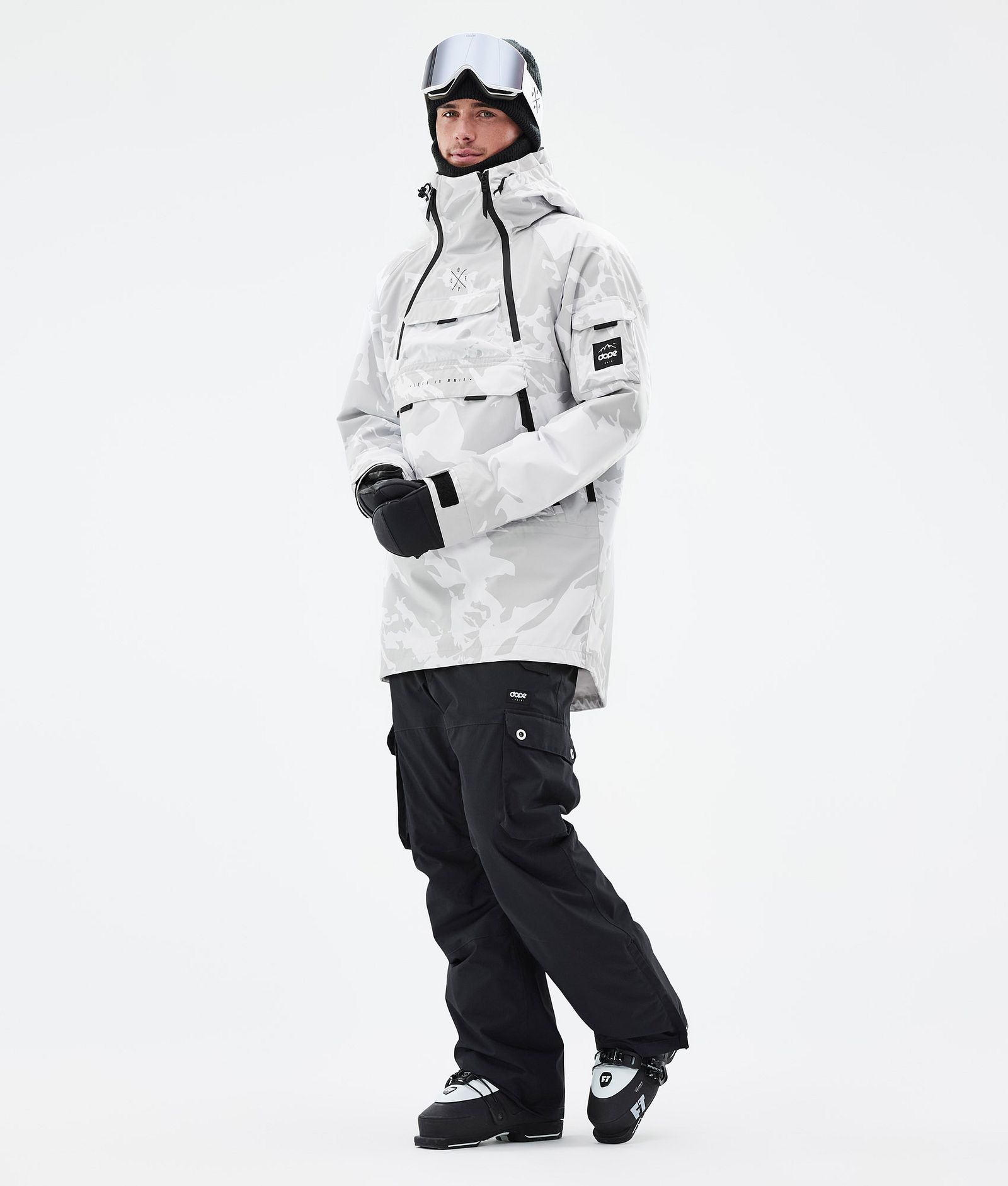 Dope Akin Ski Outfit Men Grey Camo/Black