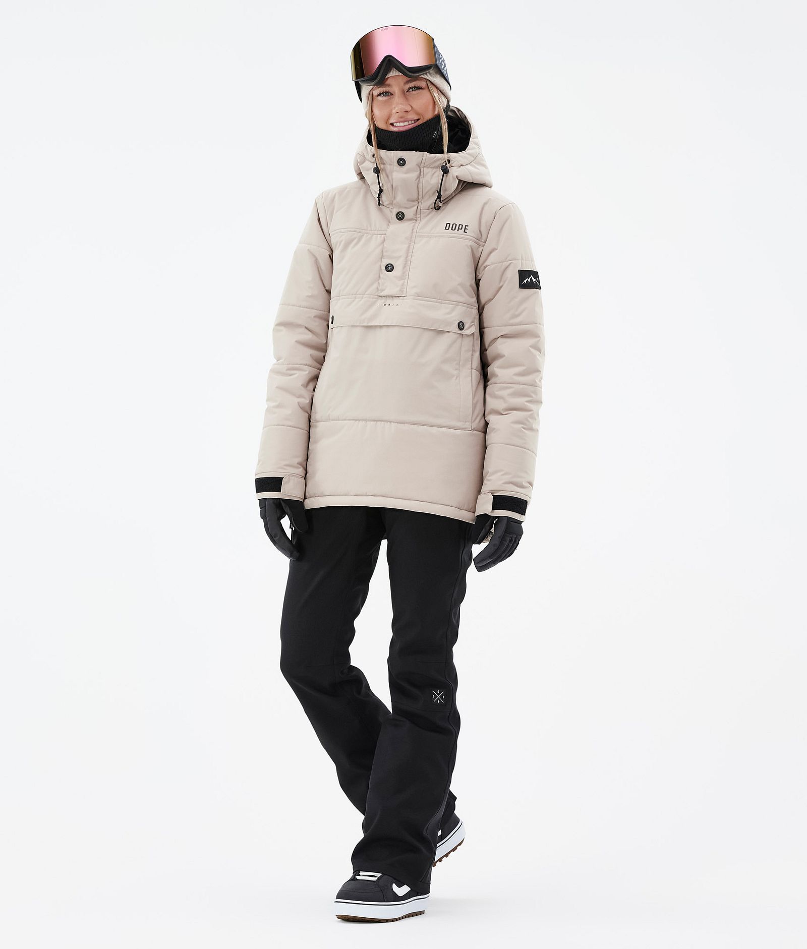 Dope Puffer W Snowboard Outfit Damen Sand/Black