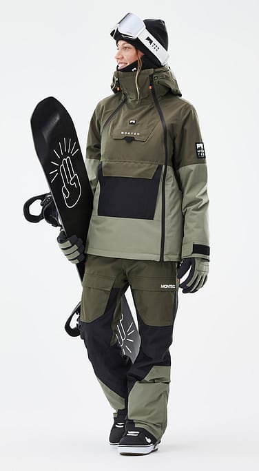 Montec Doom W Outfit Snowboardowy Kobiety Olive Green/Black/Greenish