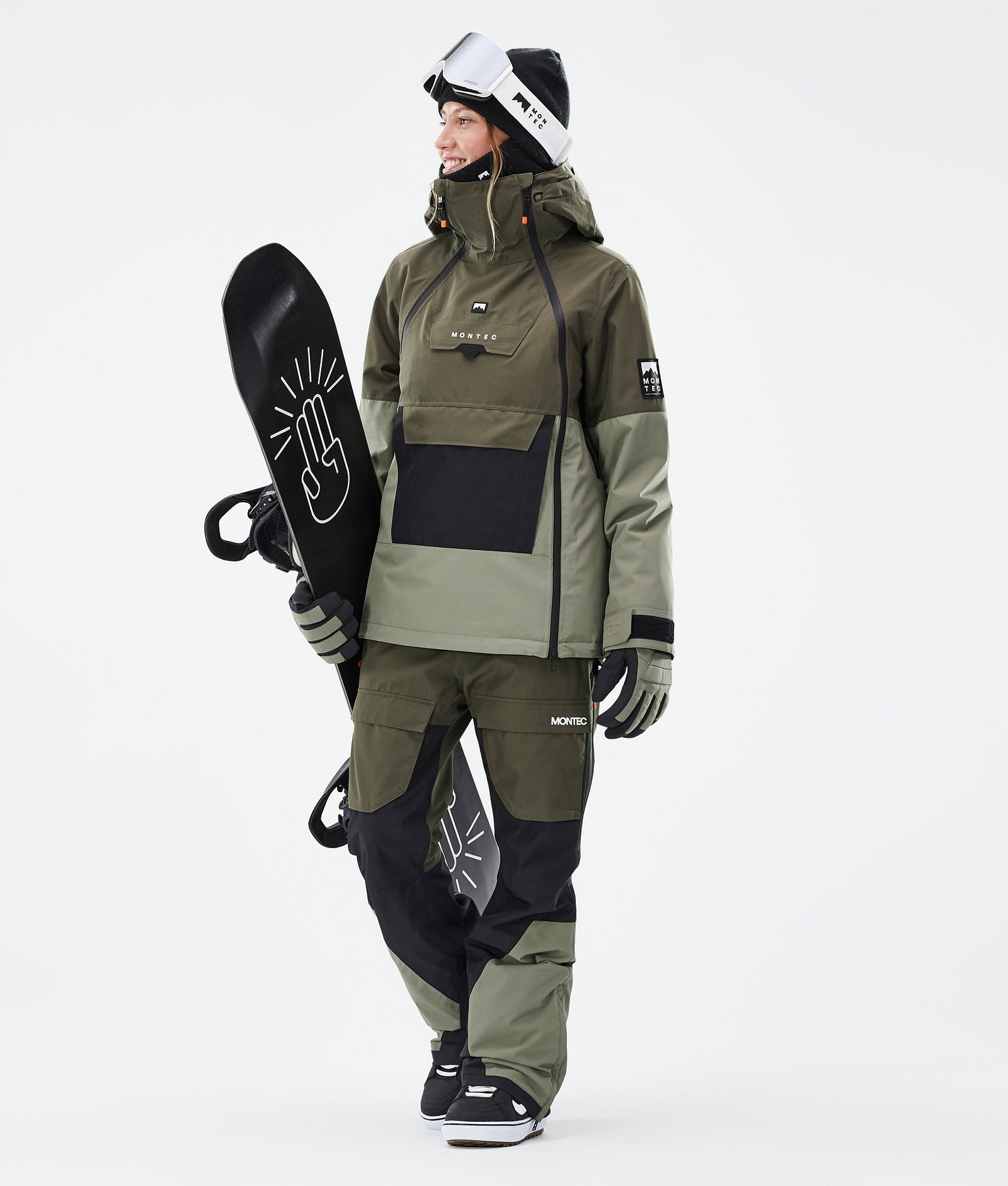 Montec Doom W Outfit Snowboardowy Kobiety Olive Green/Black/Greenish
