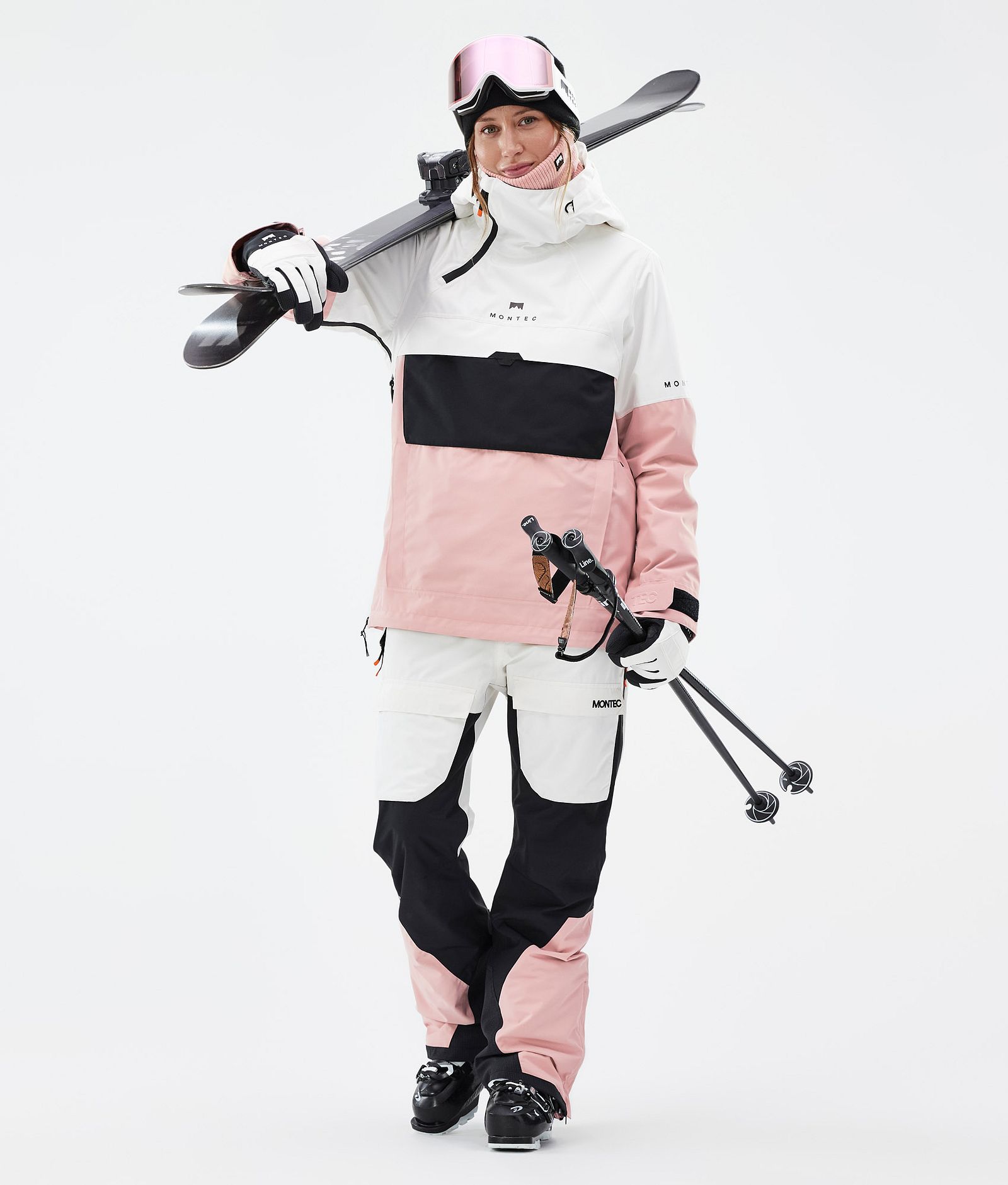 Montec Dune W Ski Outfit Dame Old White/Black/Soft Pink